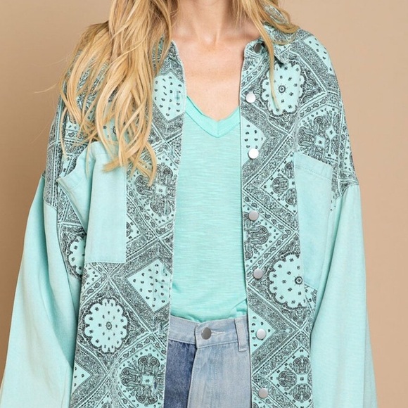 NIP POL Vintage Paisley Twill Shacket - Picture 3 of 3